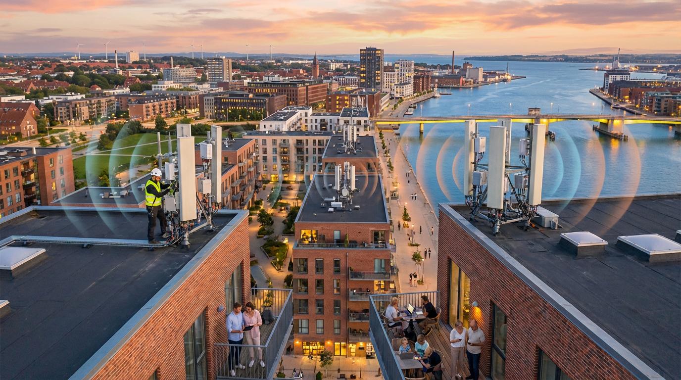 5G-dækning over Aalborg havn