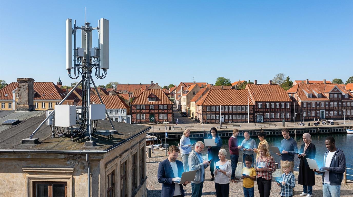 Faaborg havn med 5G-mast