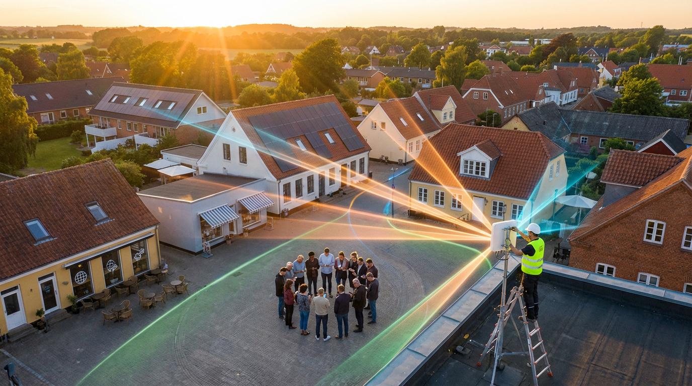 Helsinge 5G-dækning ved gyldent lys