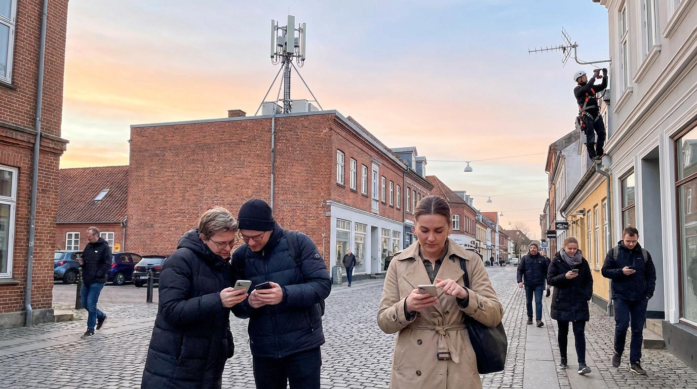 Hobro gade med 5G-mast