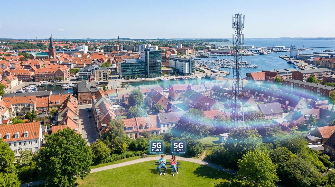 Horsens skyline med 5G-mast