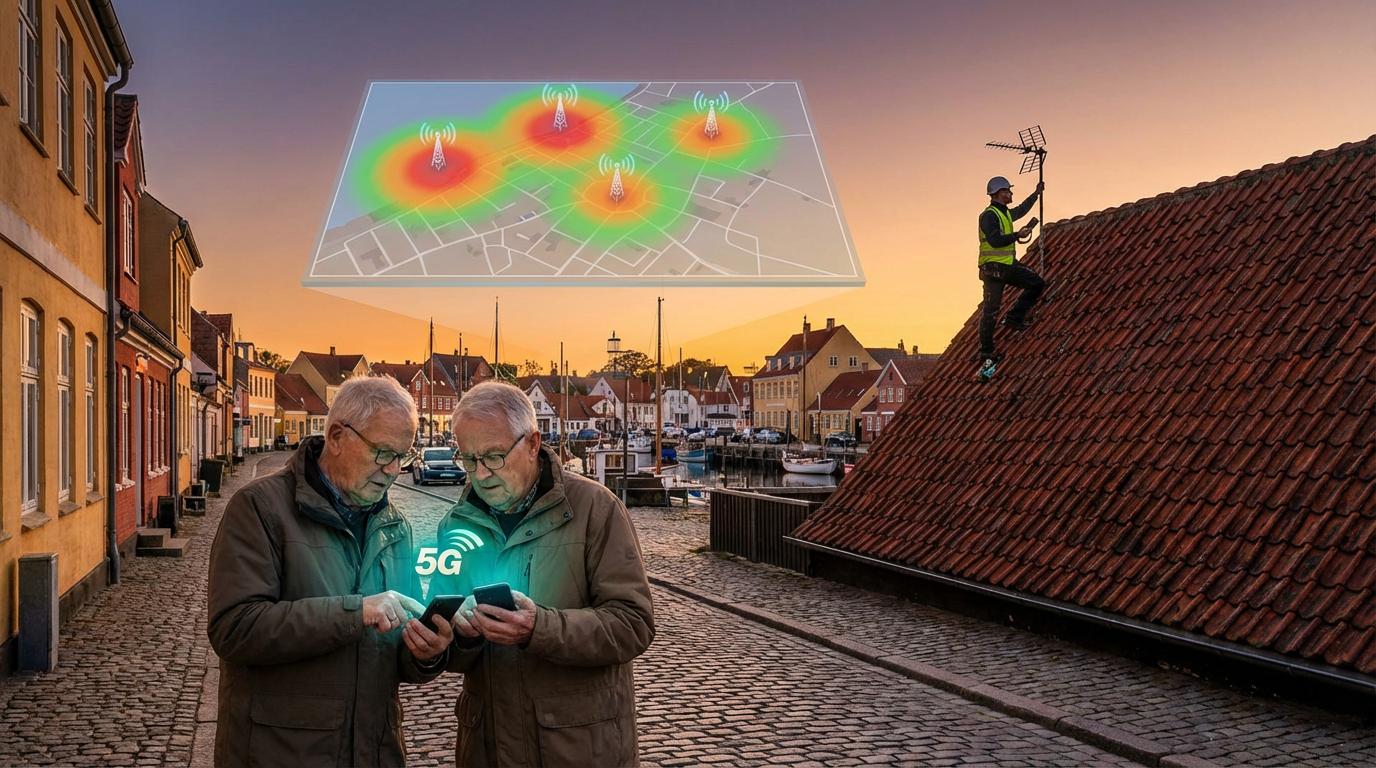 5G i Hundested ved solnedgang