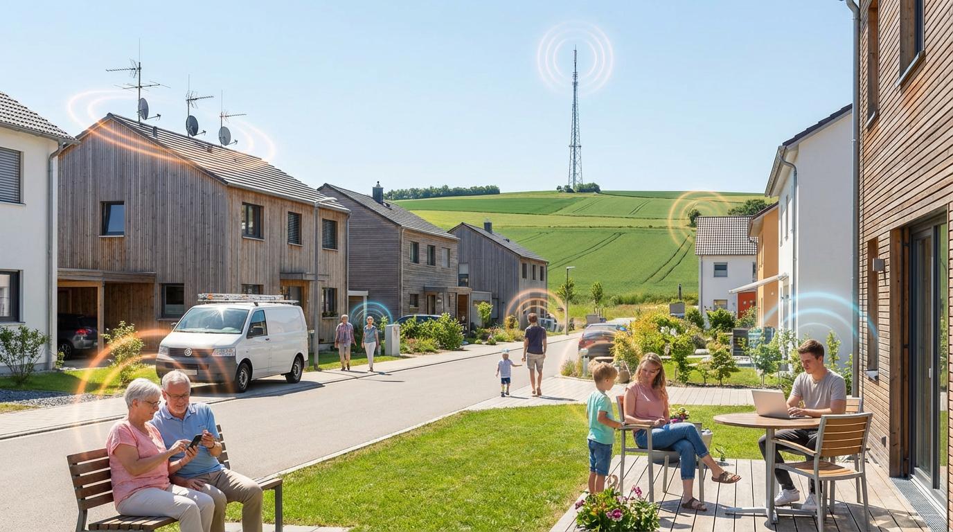 5G-dækning i solrig forstad