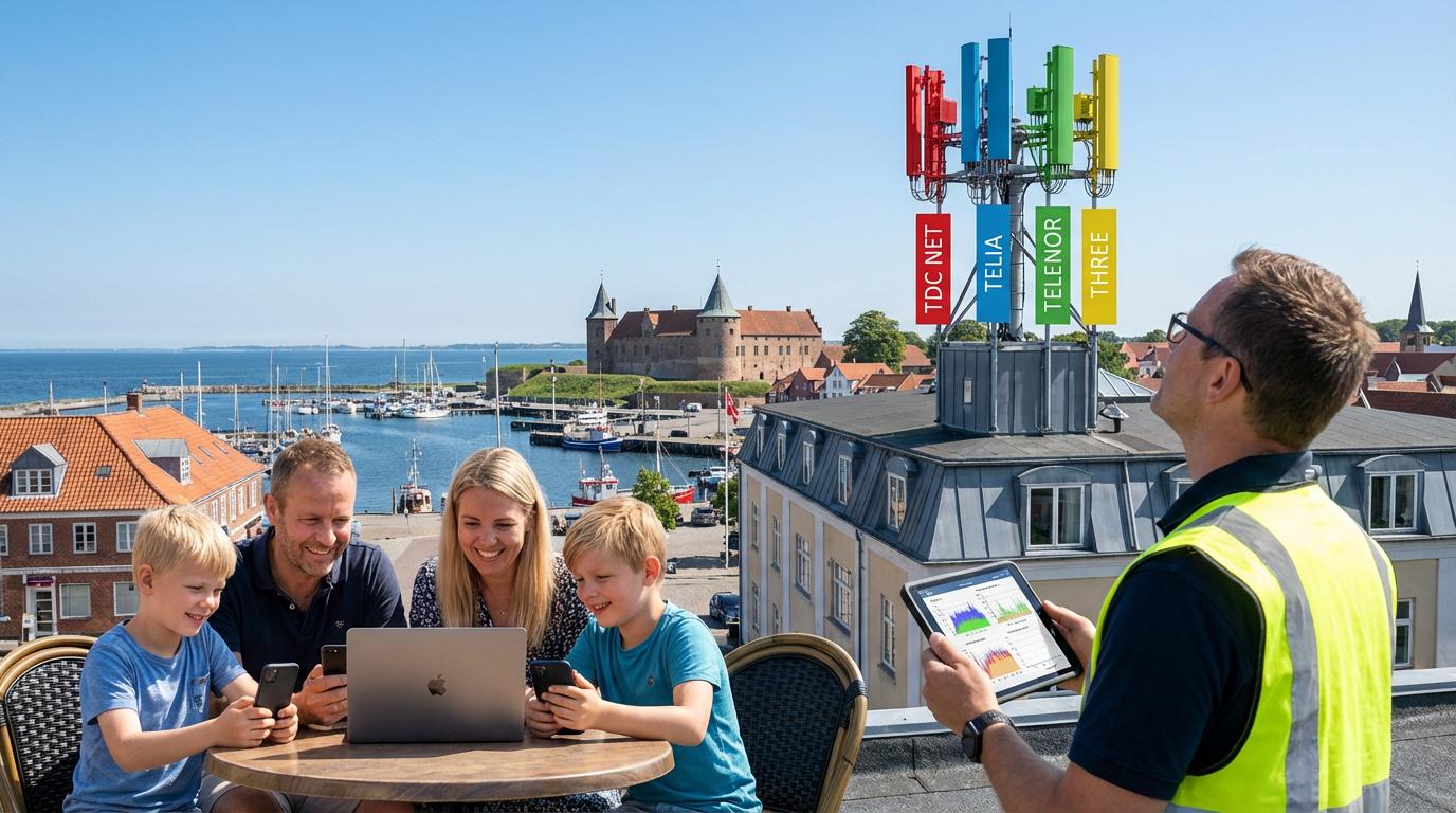 Nyborg kystby med 5G-familie