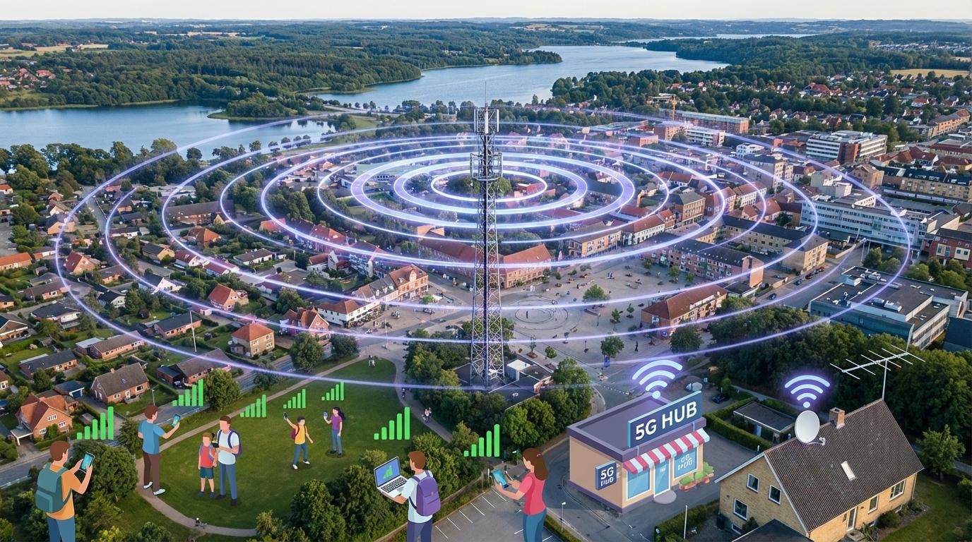 5G dækning over Silkeborg